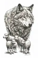 wolf in sheep clothing items morphing tattoo design idea