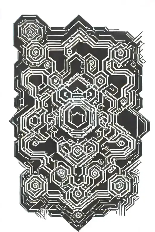 DMT Hexagon mandala tattoo design idea