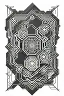 DMT Hexagon mandala tattoo design idea