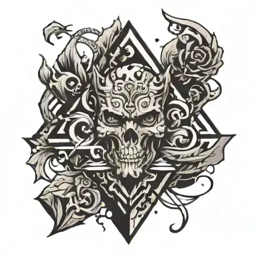 Create an image that loosk like granite with sharp, angular edges, giving it a raw, natural appearance. tattoo design idea