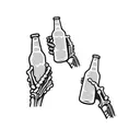 a skeleton holding a beer bottle tattoo design idea