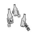 a skeleton holding a beer bottle tattoo design idea