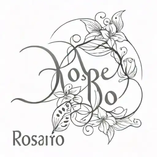 Rosario name tattoo design idea
