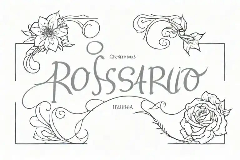 Rosario name tattoo design idea