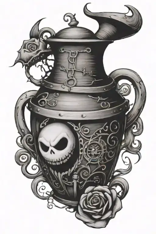 lock, shock, barrel, nightmare before Christmas  tattoo design idea