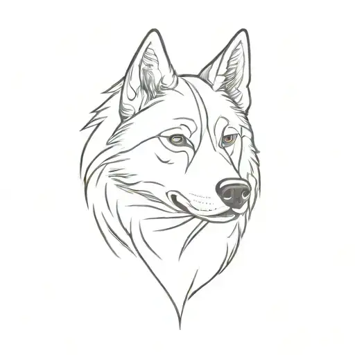 siberian husky dog tattoo design idea