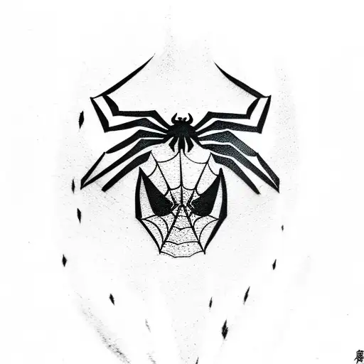 spiderman swinging with his web tattoo design idea