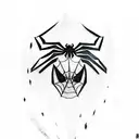 spiderman swinging with his web tattoo design idea