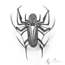 spiderman swinging with his web tattoo design idea