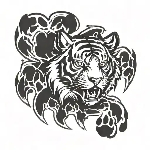 Tiger paw print tattoo design idea
