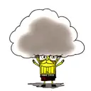 SpongeBob standing under a cloud tattoo design idea