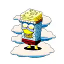 SpongeBob standing under a cloud tattoo design idea