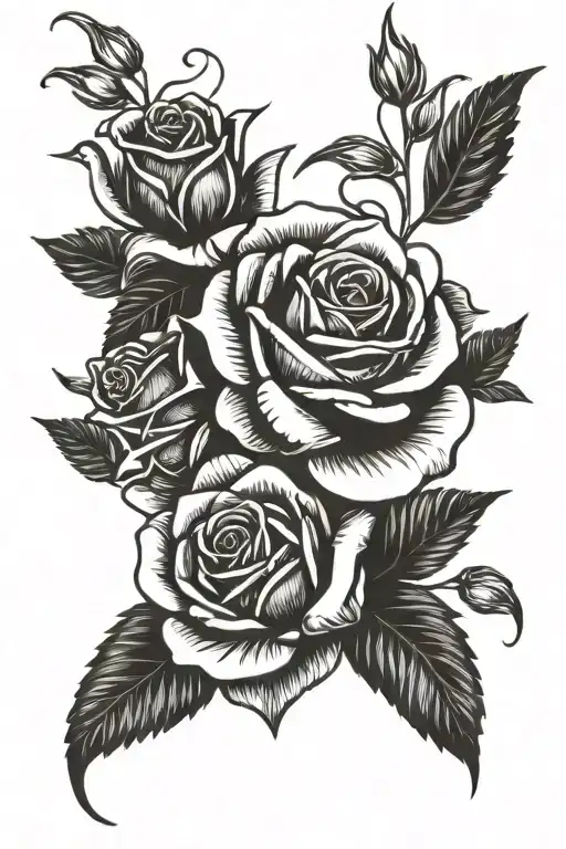 Jewel name with roses tattoo design idea