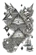 bermuda triangle tattoo design idea