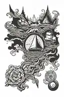 bermuda triangle tattoo design idea
