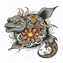 Man drowning second hand trying tattoo design idea