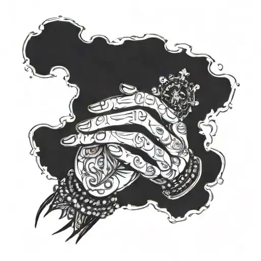 praying hands with rosary wrapped tattoo design idea