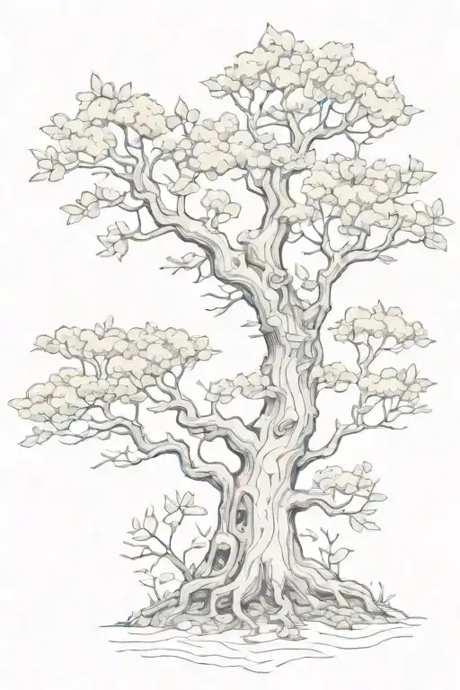 posion tree growing tattoo design idea