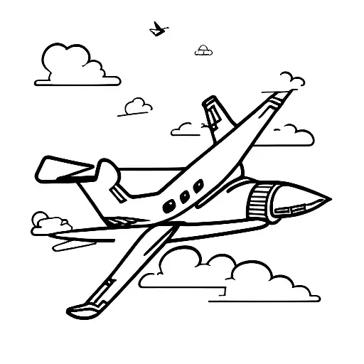 jet plane with 365 tattoo design idea
