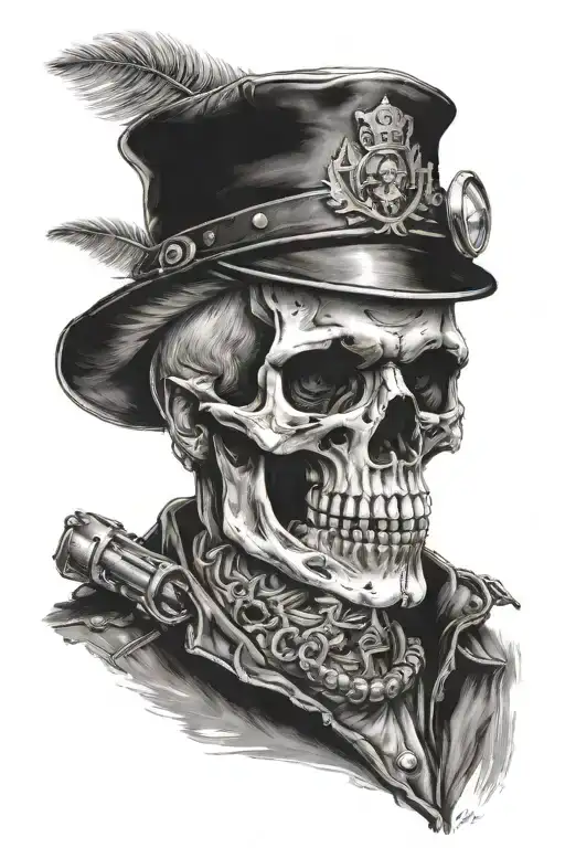 truck driver skull tattoo design idea