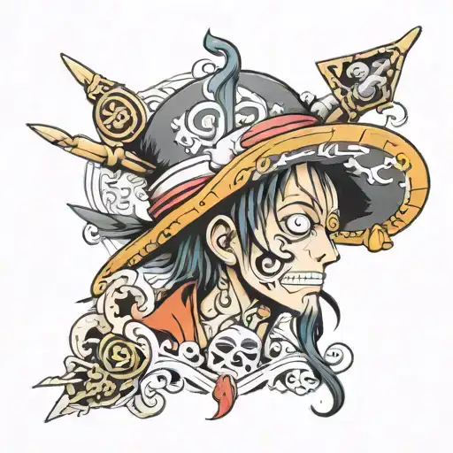 one piece hat tattoo design idea