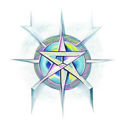 Brimstone symbol, with pentagram and souls tattoo design idea