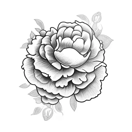 bull skull with peony flowers at the sides  tattoo design idea