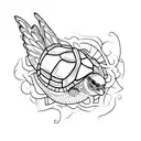 turtle dove tattoo design idea