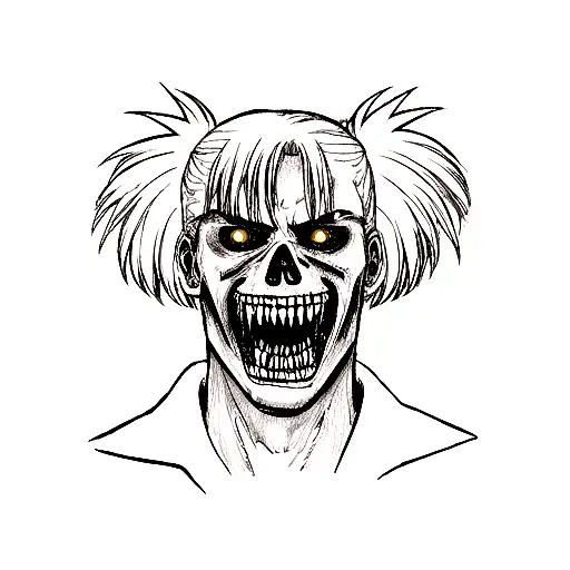 Horror Character with a background being ex military tattoo design idea