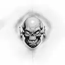 Horror Character with a background being ex military tattoo design idea