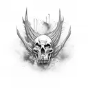 Horror Character with a background being ex military tattoo design idea