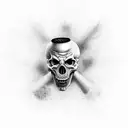 Horror Character with a background being ex military tattoo design idea