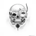 Horror Character with a background being ex military tattoo design idea