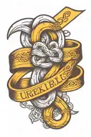 A chain link intertwined with a support ribbon, symbolizing the unbreakable bond of support in recovery tattoo design idea