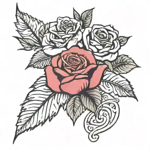 rose with my grandmas passed away tattoo design idea