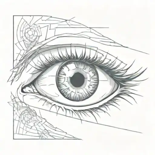 drawing of a eye showing a perspective view tattoo design idea