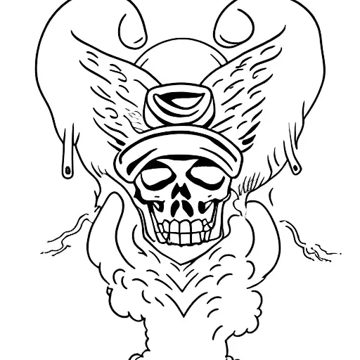death crying tattoo design idea