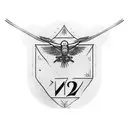 luke 1:37 in roman numerals with two crosses and birds flying above tattoo design idea