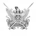 luke 1:37 in roman numerals with two crosses and birds flying above tattoo design idea