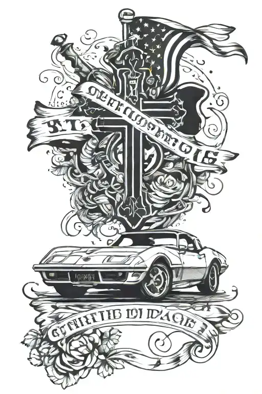 1776, st Patrick's day, c3 corvette, 1979, 1986, 2015, we the people, god, cross  tattoo design idea