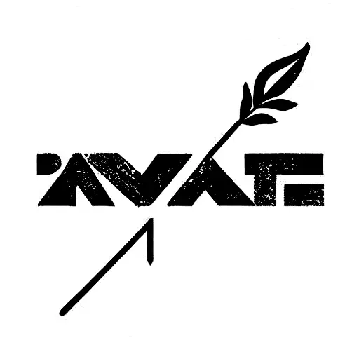 the word Aixut in  vertical tattoo design idea