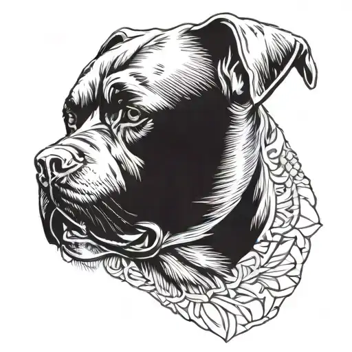 Skull of a Rottweiler dog´s head tattoo design idea