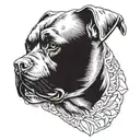 Skull of a Rottweiler dog´s head tattoo design idea