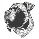Skull of a Rottweiler dog´s head tattoo design idea