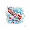 dos pez koi color tattoo design idea