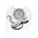 snake with mandala pattern tattoo design idea