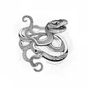 snake with mandala pattern tattoo design idea