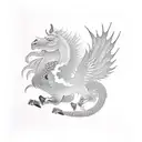 Pegasus , a saying , a way through balance tattoo design idea