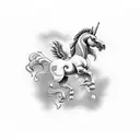 Pegasus , a saying , a way through balance tattoo design idea