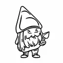 gnome with mushroom hat tattoo design idea